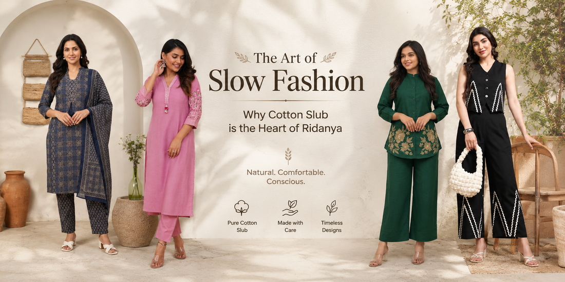 The Art of Slow Fashion: Why Cotton Slub is the Heart of Ridanya