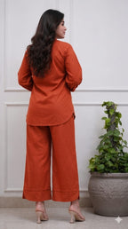 Women's Premium Cotton Embroidered Co-Ord Set