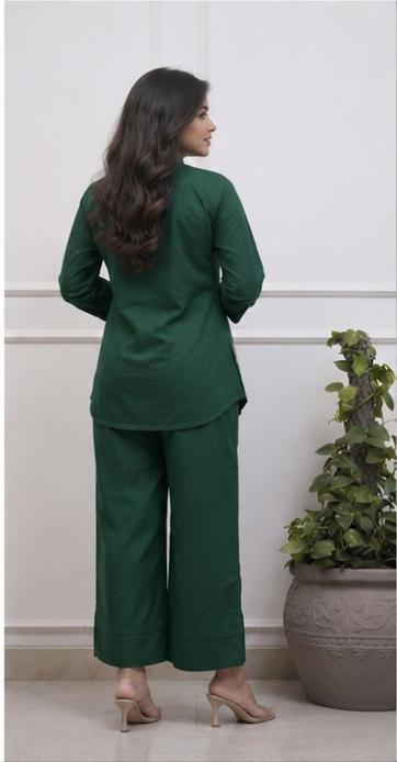 Women's Premium Cotton Embroidered Co-Ord Set