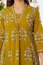 Women's Pure Fine Cotton Floral Printed Kurti Set with Pants & Mulmul Dupatta