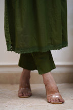 Women's Premium Cotton Embroidered A-Line Kurta Set with Dupatta