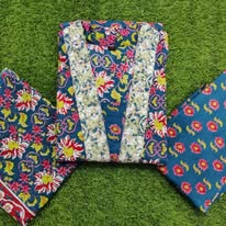 The Azure Palm Hand-Embroidered Cotton Kaftan Tunic