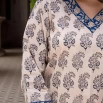 Indigo Bloom Hand-Block Paisley Tunic Set