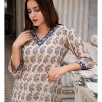 Indigo Bloom Hand-Block Paisley Tunic Set