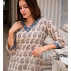 Indigo Bloom Hand-Block Paisley Tunic Set
