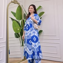 The Indigo Oasis Hand-Embroidered Cotton Tunic