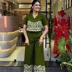 Adobe Earth Crop-Shirt & Flared Trouser Co-ord Set