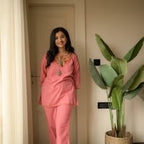 Pearl Ivory Hand-Embroidered Cotton Slub Co-ord Set