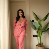 Pearl Ivory Hand-Embroidered Cotton Slub Co-ord Set