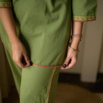 The Saharan Bloom Cotton Slub Set in Terracotta