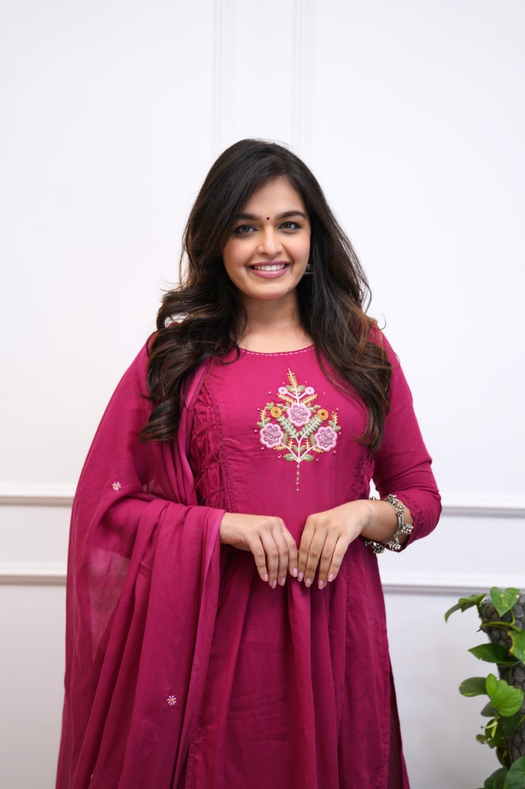 Women's Premium Cotton Embroidered A-Line Kurta Set with Dupatta