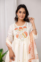 Premium Cotton Anarkali with Printed Dupatta