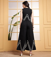 Women's Cotton Co-ord Set with Wide-Leg Pants
