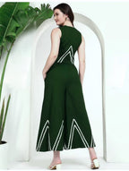 Women's Cotton Co-ord Set with Wide-Leg Pants
