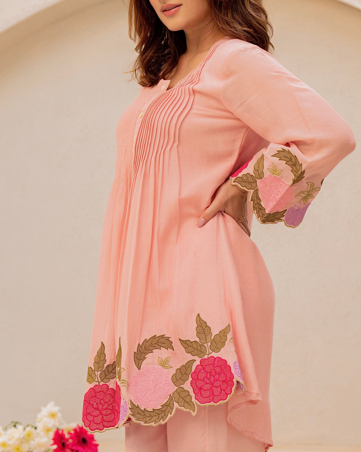 Beautiful Heavy Embroidery Work on kurti