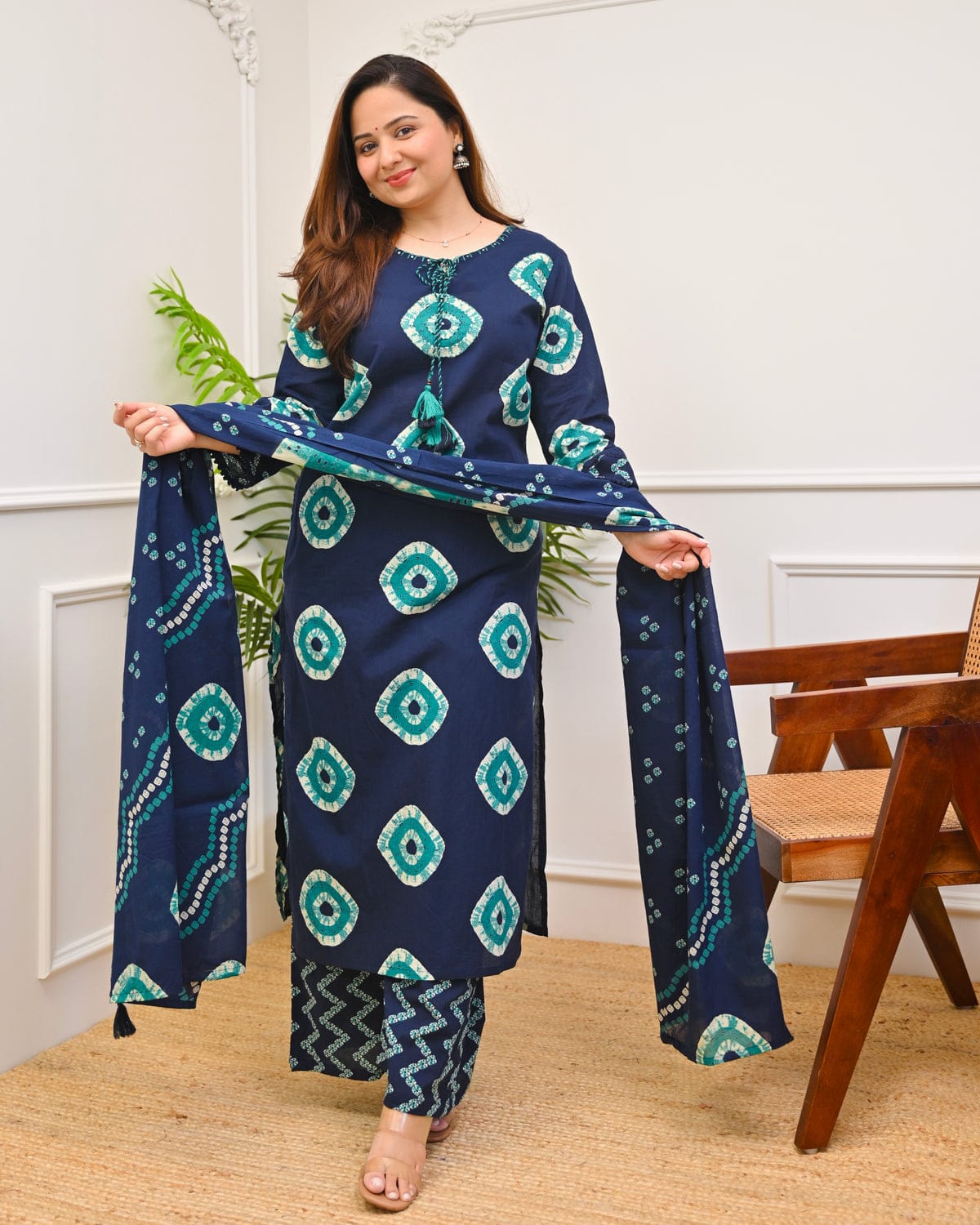 Women's Premium Cotton Printed Kurta Set with Cotton Dupatta