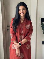 Women's Pure Cotton Embroidered Cord Set