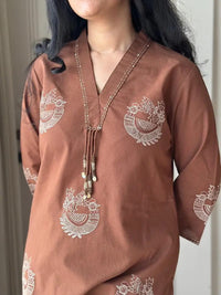Women's Pure Cotton Embroidered Cord Set