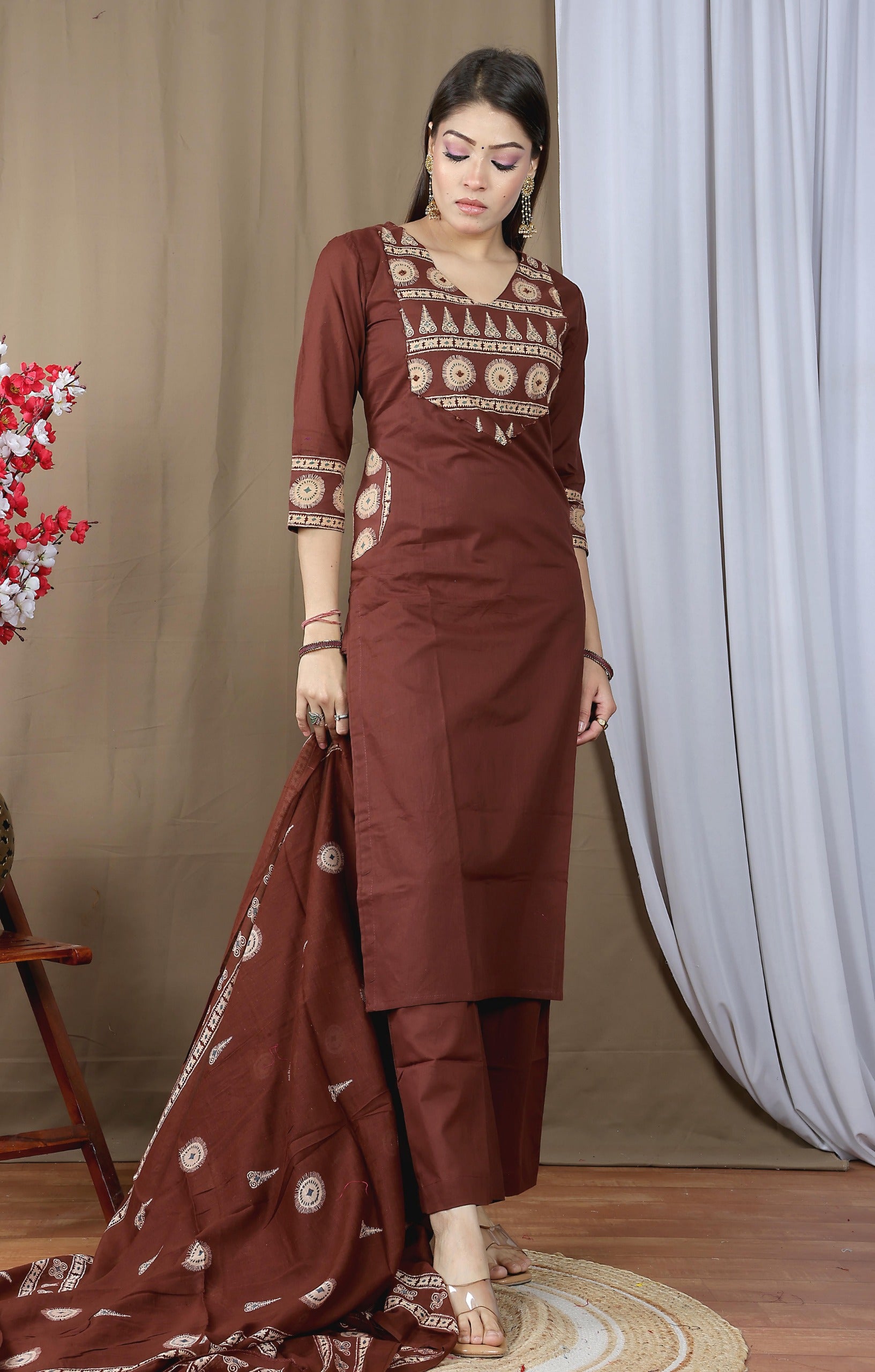 Women's Soft Cotton Kurta Set with Dupatta