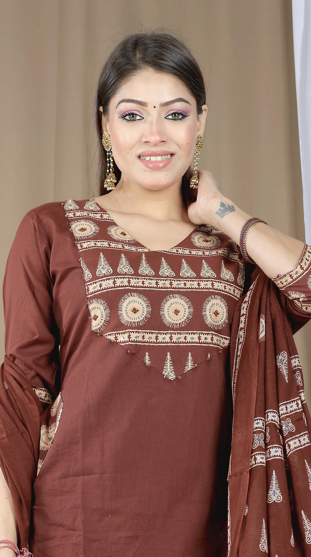 Women's Soft Cotton Kurta Set with Dupatta