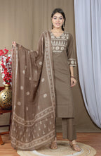 Women's Soft Cotton Kurta Set with Dupatta