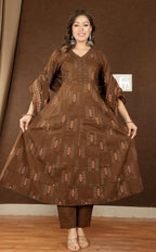 Women's Soft Cotton Anarkali Suit Set