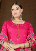Women's Premium Cotton Printed Kurta Set with Pant & Dupatta