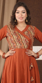 Women's Anarkali Kurta Set with Mulmul Dupatta