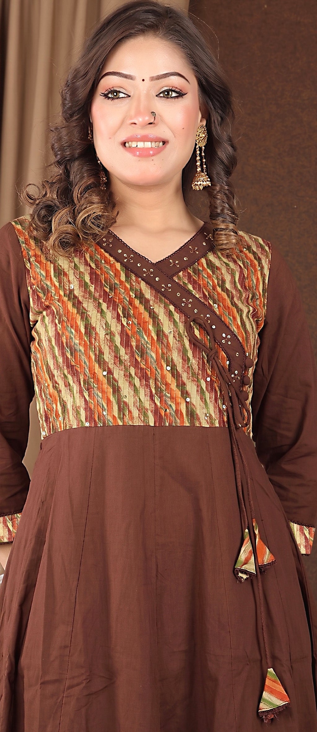 Women's Anarkali Kurta Set with Mulmul Dupatta