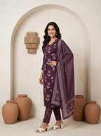 Premium Cotton Kurta Set with Mulmul Dupatta