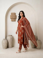 Premium Cotton Kurta Set with Mulmul Dupatta