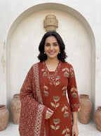 Premium Cotton Kurta Set with Mulmul Dupatta