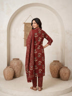 Premium Cotton Kurta Set with Mulmul Dupatta