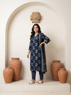 Premium Cotton Kurta Set with Mulmul Dupatta