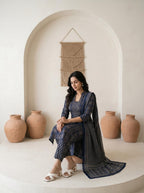 Women's Premium Cotton Suit Set with Dupatta
