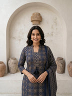 Women's Premium Cotton Suit Set with Dupatta
