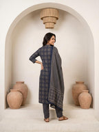 Women's Premium Cotton Suit Set with Dupatta