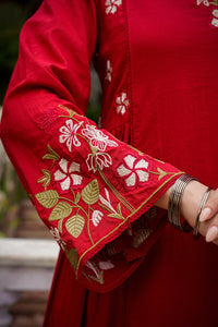 Women's Floral Cotton Kurta Set