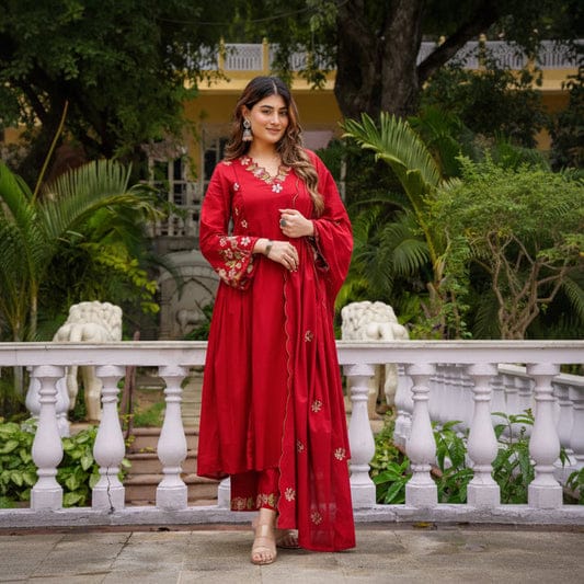 Women's Floral Cotton Kurta Set