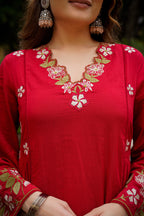 Women's Floral Cotton Kurta Set