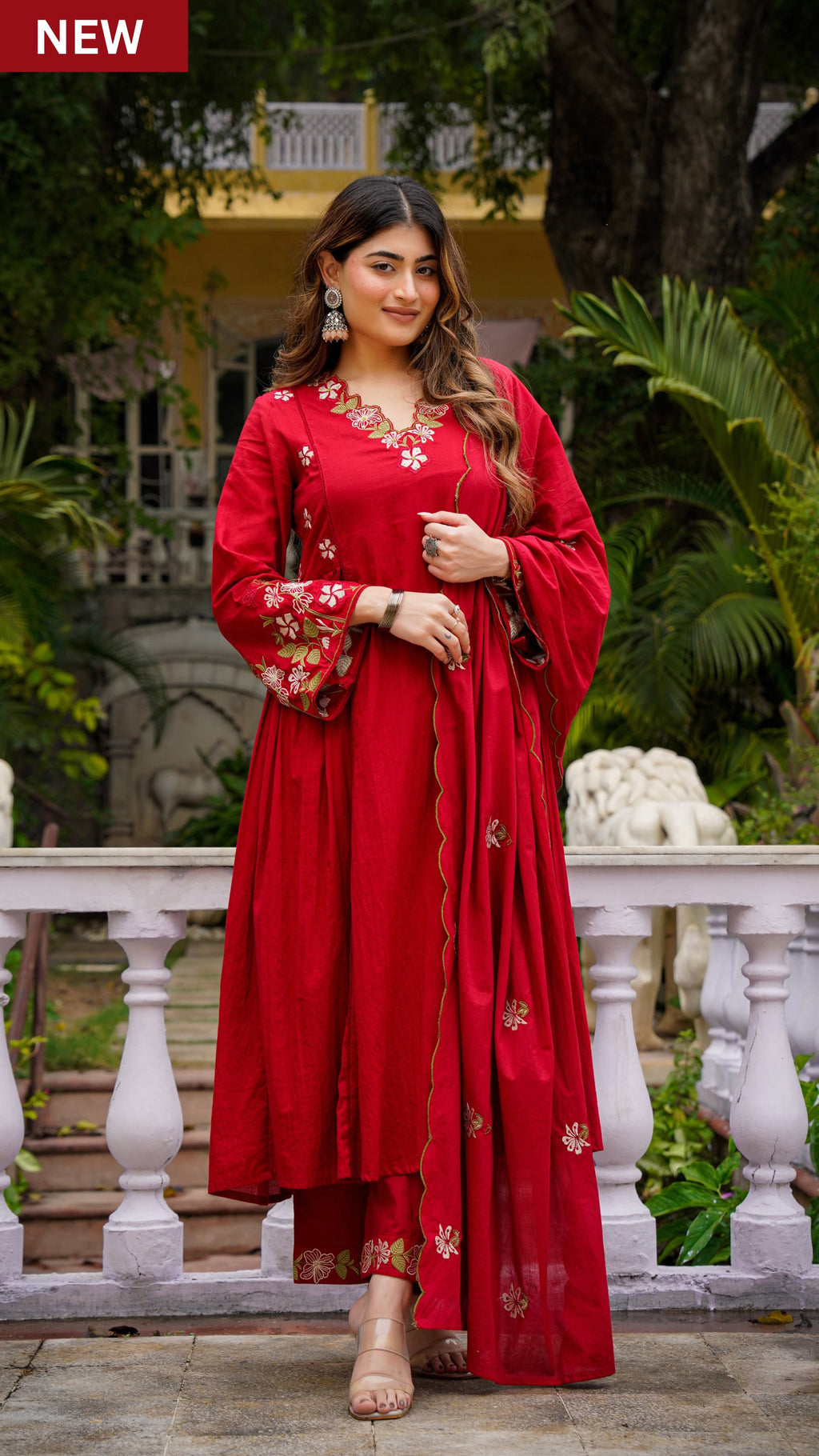 Women's Floral Cotton Kurta Set