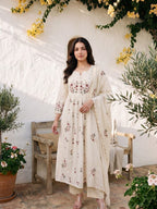 Women's Premium Cotton Embroidered Anarkali Set