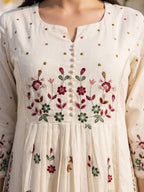 Women's Premium Cotton Embroidered Anarkali Set