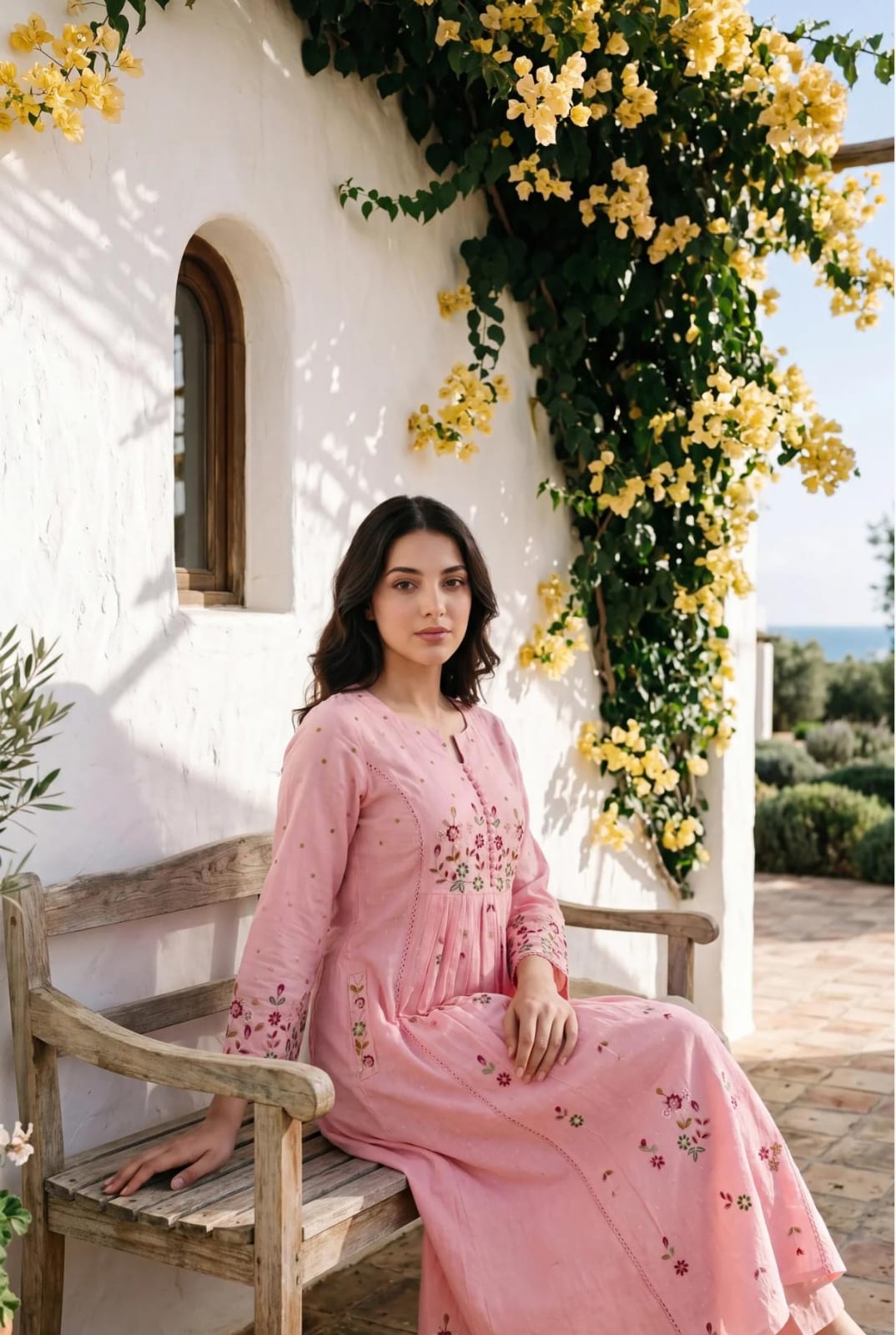 Women's Premium Cotton Embroidered Anarkali Set