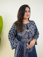 Women's Premium Cotton Bandhani Print Kurta Set with Cotton Dupatta