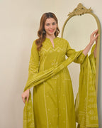 Traditional Printed Cotton Kurta Set with Dupatta