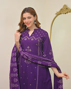 Traditional Printed Cotton Kurta Set with Dupatta