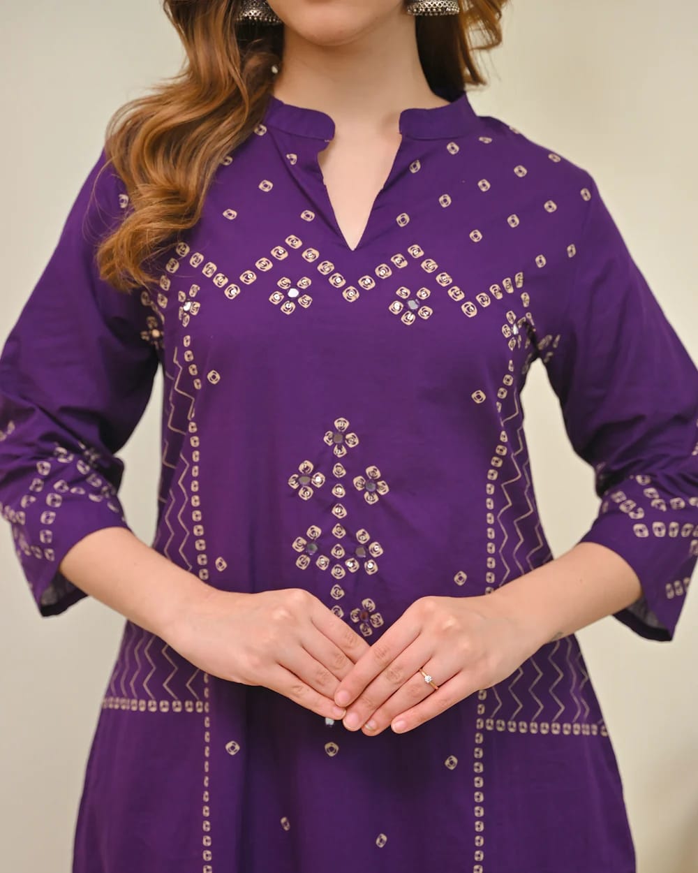 Traditional Printed Cotton Kurta Set with Dupatta